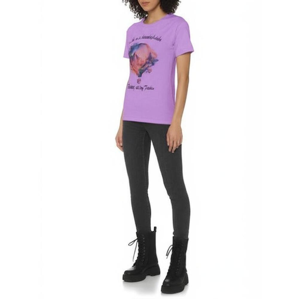 Gildan Softstyle Womens T-shirt Size L Purple Hot Air Balloon Graphic Forties